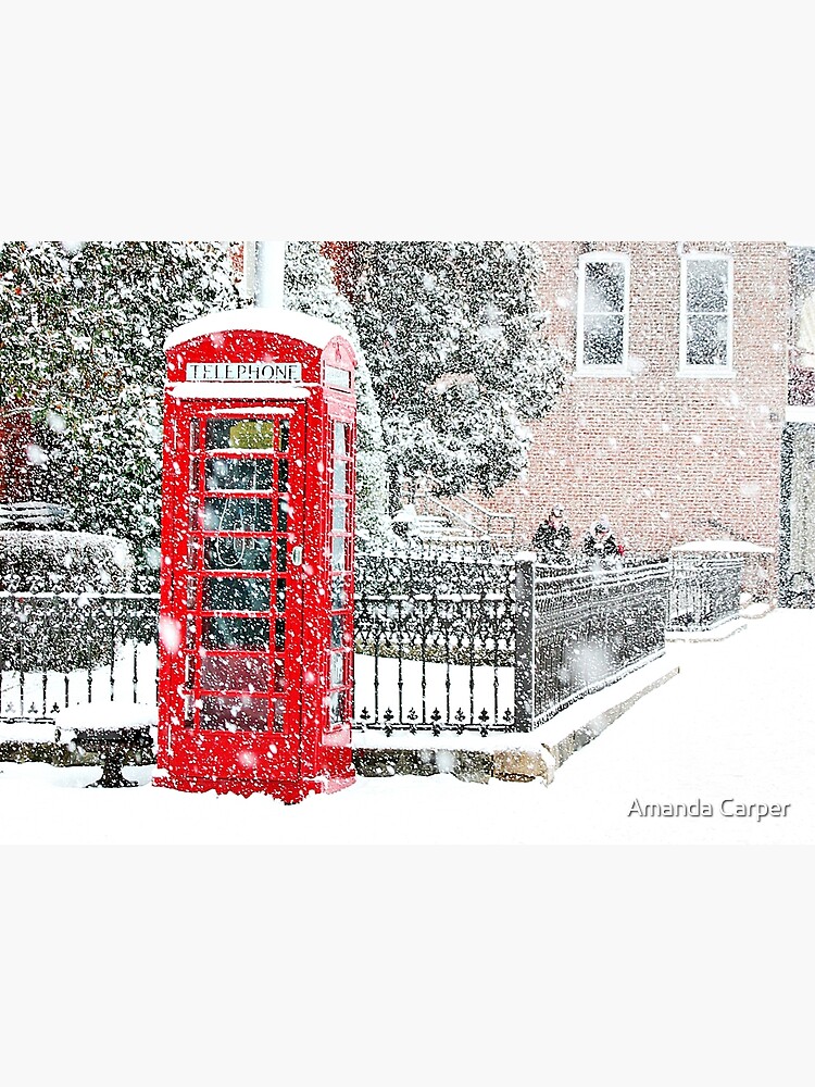 Disover Phone Booth in Winter Premium Matte Vertical Poster