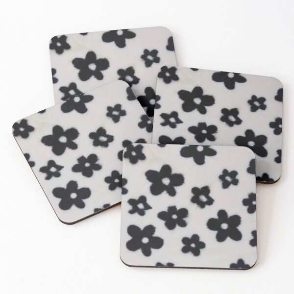 Item preview, Fuzzy Flower Pattern Black & White designed and sold by zrvby.