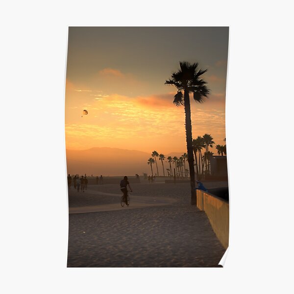 Los Angeles - Venice Beach au coucher du soleil Poster