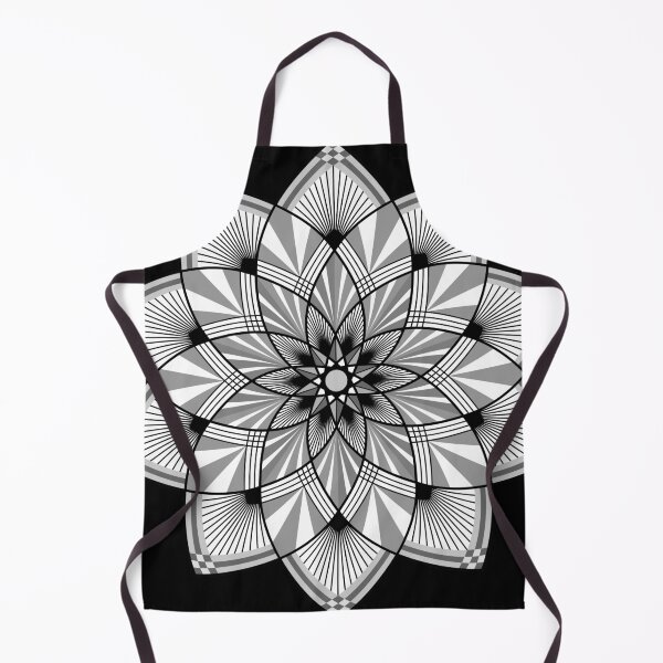 Item preview, Floral Art Deco Mandala in Black and White designed and sold by MandalaSoul.