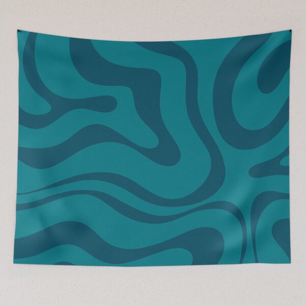 Item preview, Modern Liquid Swirl Abstract Pattern Square in Moroccan Teal and Blue designed and sold by kierkegaard.