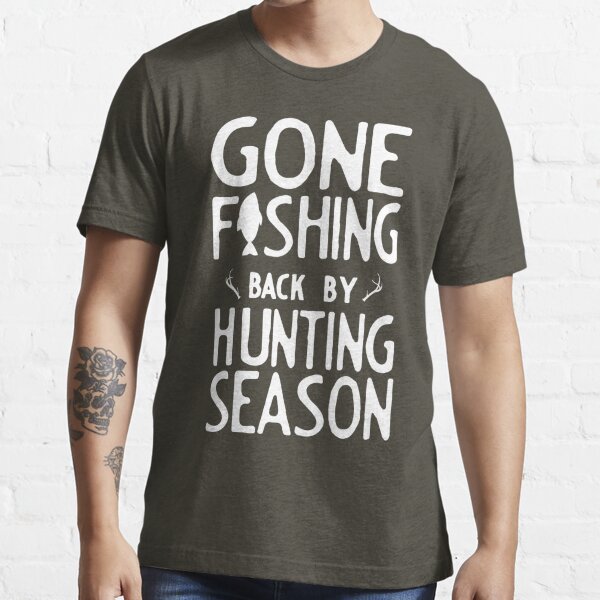 White Gone Fishing T-Shirt — Lucky Shape Studio