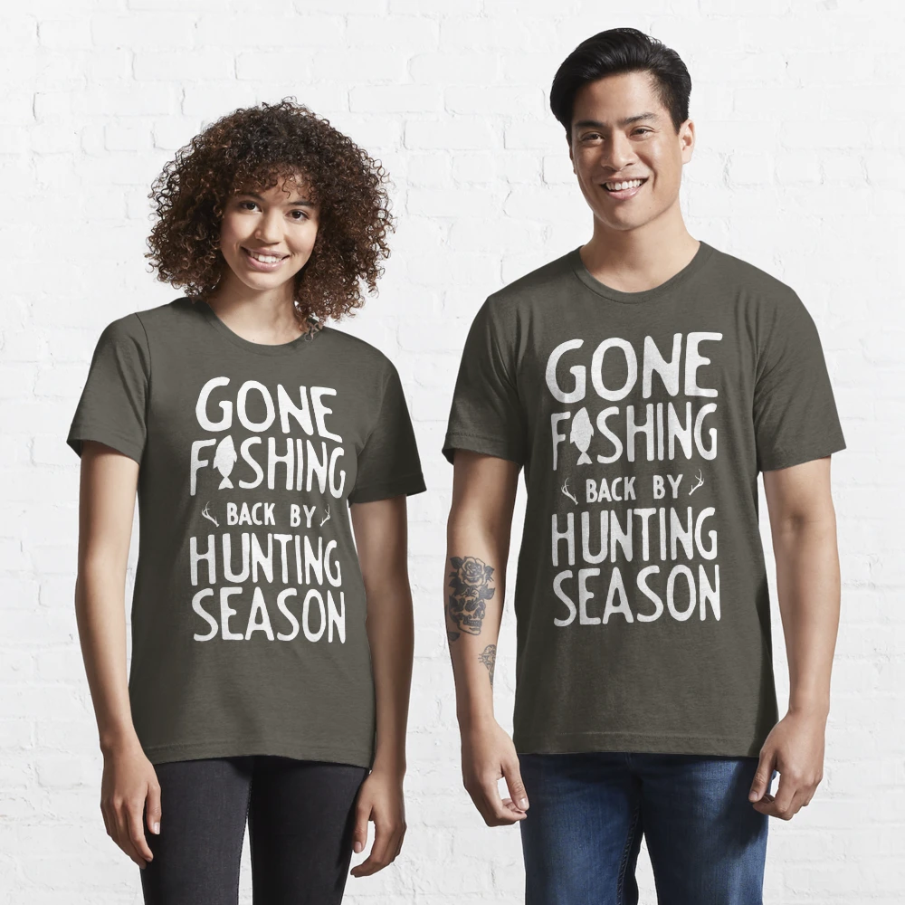 Gone Fishing Back by Hunting Season Kids T-Shirt