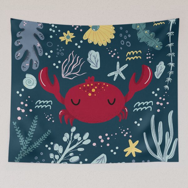 Item preview, Cute Crab Underwater Doodle designed and sold by KrisSidDesigns.