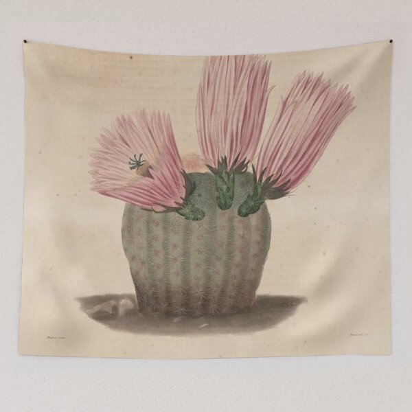 Item preview, Vintage Cactus Illustration with Pink Flowers designed and sold by xostarboyxo.
