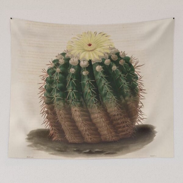 Item preview, Vintage Cactus Illustration with Yellow Flowers designed and sold by xostarboyxo.