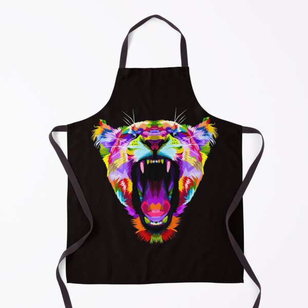 Item preview, Pop Art Style Angry Roaring Colorful Lioness artistic abstract designed and sold by WearWolfDesigns.