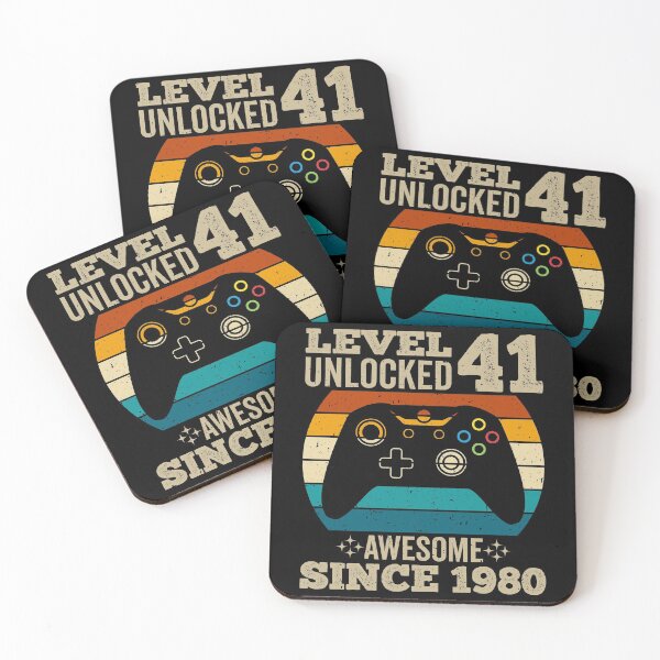 Item preview, level 41 unlocked awesome since 1980, vintage 1980 shirt, 41st birthday, 41st birthday ideas, gaming shirt, gaming birthday, birthday gamer designed and sold by T-DESIGNEDZ.