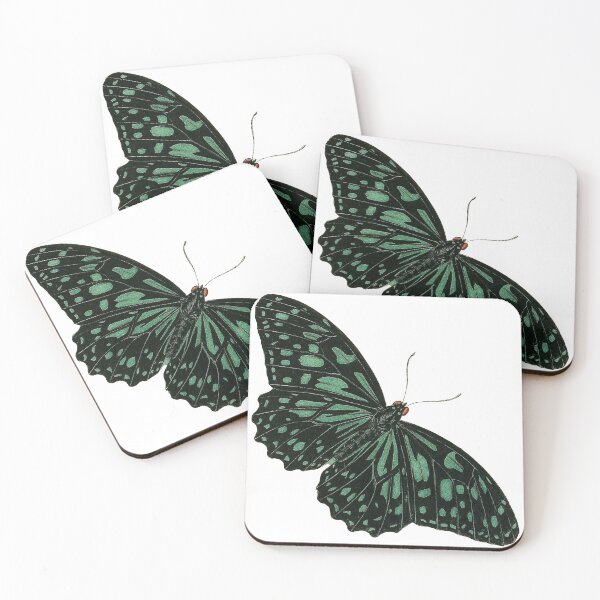 Item preview, Vintage Green and Black Butterfly Illustration designed and sold by xostarboyxo.