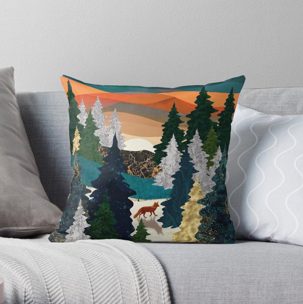 Amber Fox Throw Pillow