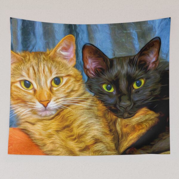 Item preview, Best Friends - 2 Cats Fine Art Oil Painting designed and sold by Epitome Girl.