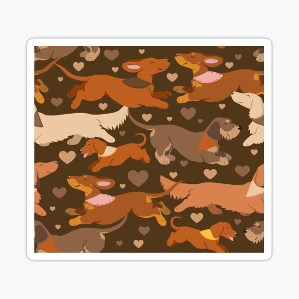 Dachshunds in brown Sticker