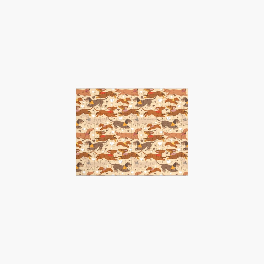 Dachshunds in cream Jigsaw Puzzle
