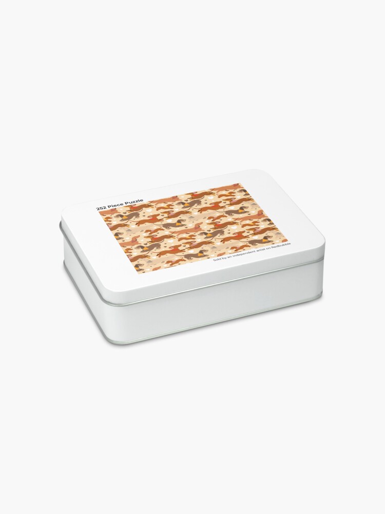 Alternate view of Dachshunds in cream Jigsaw Puzzle