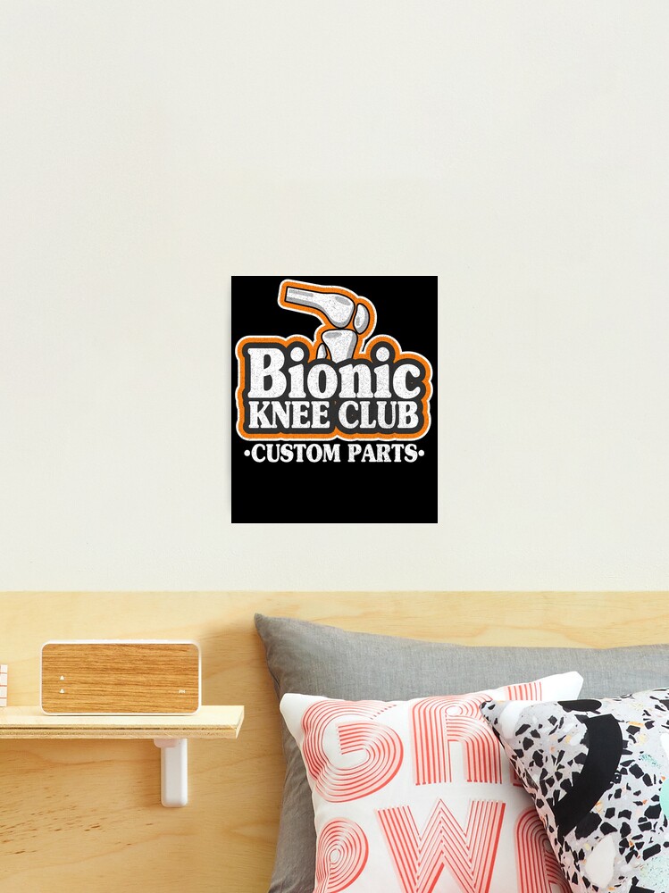 Bionic Knee Club Knee Replacement Surgery 70s Logo Throw Pillow