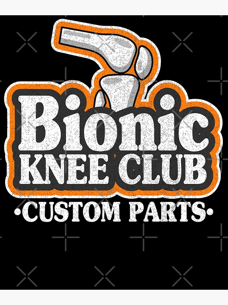 Bionic Knee Club Knee Replacement Surgery 70s Logo Throw Pillow