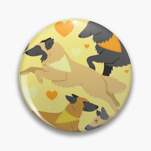 Item preview, Belgian Shepherd dogs in yellow designed and sold by animalartbyjess.