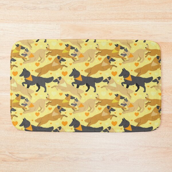 Item preview, Belgian Shepherd dogs in yellow designed and sold by animalartbyjess.