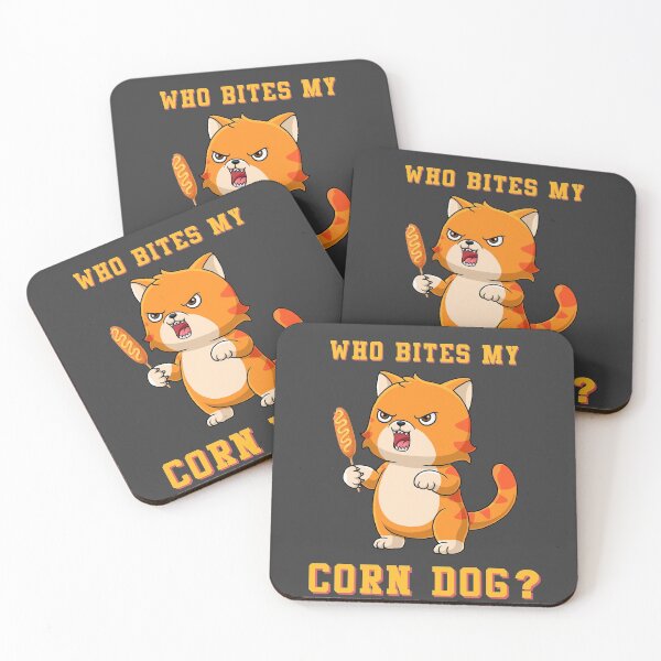 Item preview, Who Bites My Corn Dog? Funny Hangry Cat designed and sold by scooterbaby.