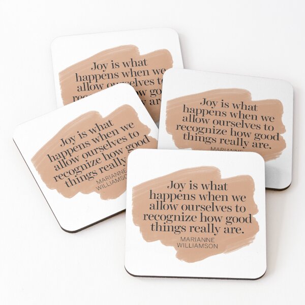 Item preview, "Joy is what happens when we allow ourselves to recognize how good things really are  | Marianne Williamson Quotes designed and sold by Giovanni's  Brown Quotes.