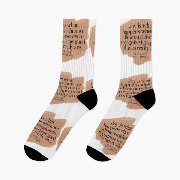 Item preview, "Joy is what happens when we allow ourselves to recognize how good things really are  | Marianne Williamson Quotes designed and sold by Giovanni's  Brown Quotes.