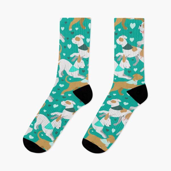 Item preview, Bull breeds in turquiose/teal designed and sold by animalartbyjess.