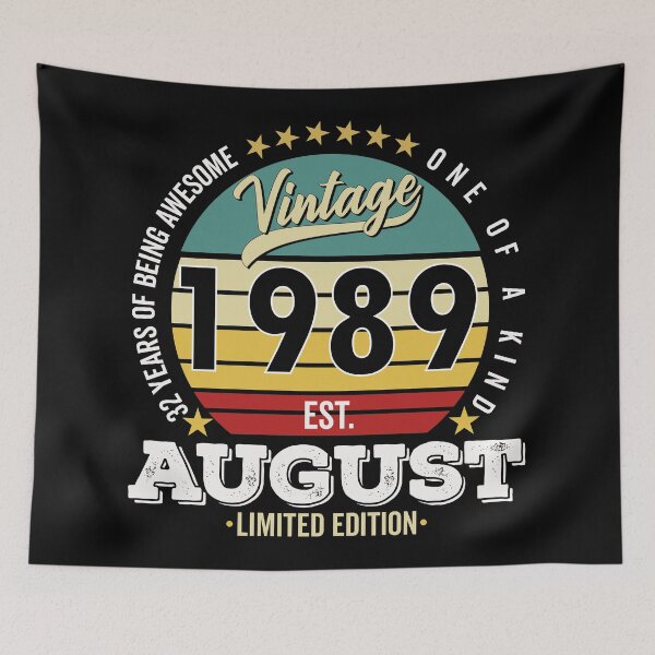 Item preview, 32 Years Of Being Awesome - One Of A Kind Limited Edition - 1989 Vintage 32s Retro, Classic, Cool, August Birthday.  designed and sold by ALITOPRINCE.