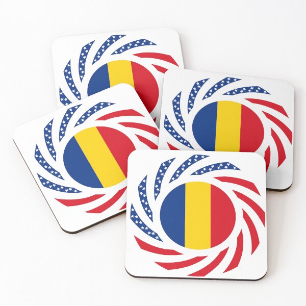 Item preview, Romanian American Multinational Patriot Flag Series designed and sold by Carbon-Fibre Media.