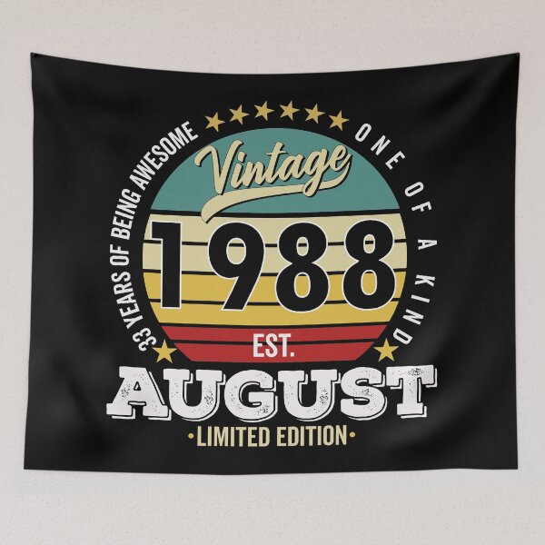 Item preview, 33 Years Of Being Awesome - One Of A Kind Limited Edition - 1988 Vintage 33s Retro, Classic, Cool, August Birthday.  designed and sold by ALITOPRINCE.