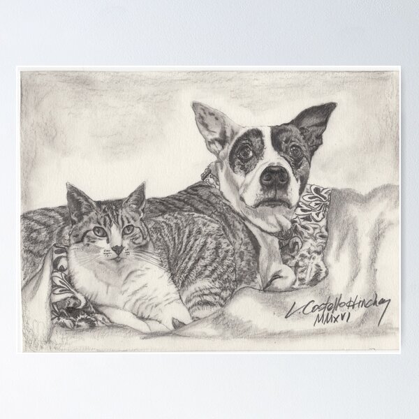 Artikelvorschau, Kumpel, Kitty und Zoey... Pet Portrait Commission entworfen und verkauft von chstudios.