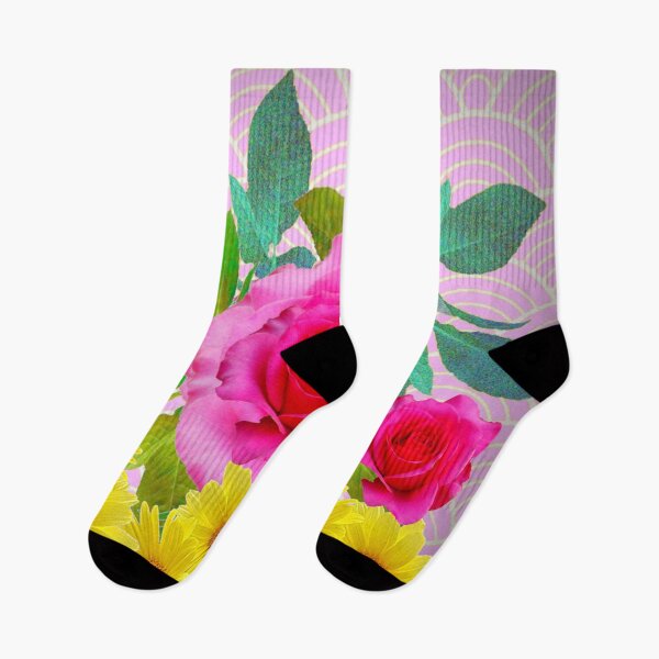 Item preview, PINK ROSES YELLOW DAISIES ABSTRACT PATTERNS ART,PINK ROSES YELLOW DAISIES ABSTRACT PATTERNS ART  designed and sold by sharlesart.