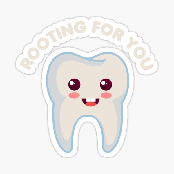 Rooting For You Funny Dentist Dental Hygienist Tooth Fairy Sticker