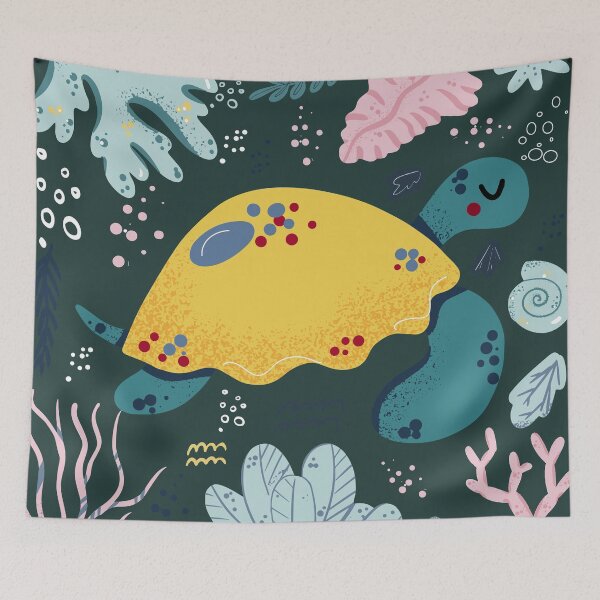 Item preview, Cute Turtle Underwater Doodle designed and sold by KrisSidDesigns.