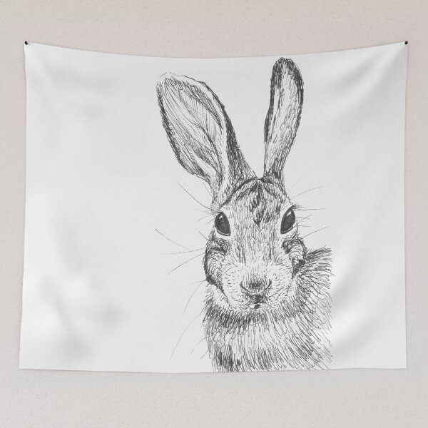 Item preview, Eastern Cottontail Rabbit Drawing designed and sold by LauraWolfArtist.