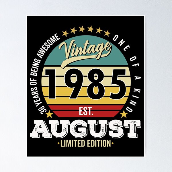 Item preview, 36 Years Of Being Awesome - One Of A Kind Limited Edition - 1985 Vintage 36s Retro, Classic, Cool, August Birthday.  designed and sold by ALITOPRINCE.