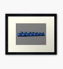 Subaru WRX STi Generationen - Poster V2 Gerahmtes Wandbild