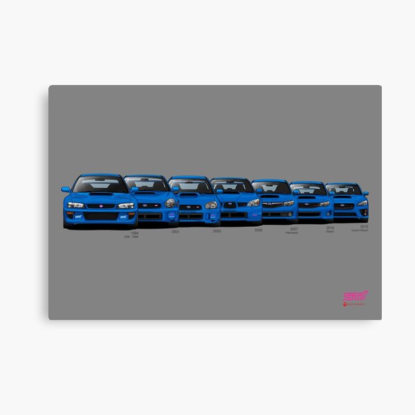 Subaru WRX STi generations - Poster V2 Canvas Print
