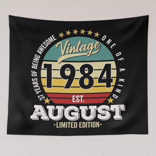 Item preview, 37 Years Of Being Awesome - One Of A Kind Limited Edition - 1984 Vintage 37s Retro, Classic, Cool, August Birthday.  designed and sold by ALITOPRINCE.