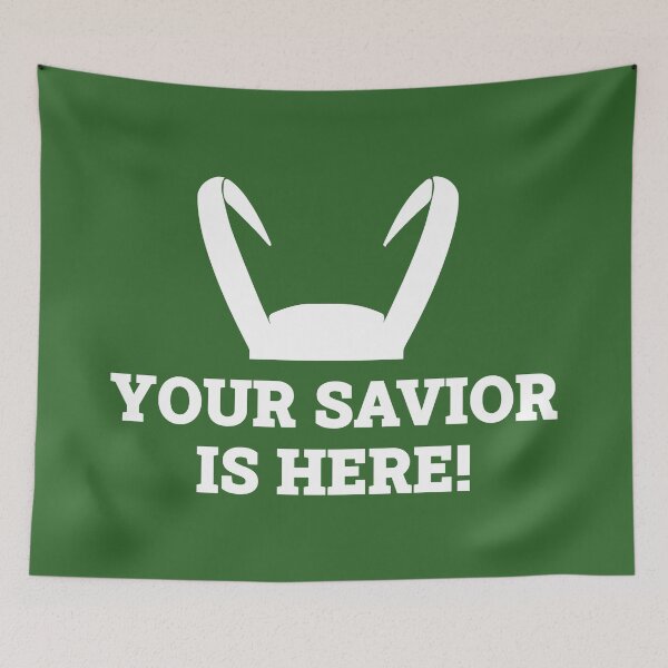 Item preview, Your Savior Is Here (Green BG) designed and sold by FilipeFerreira.