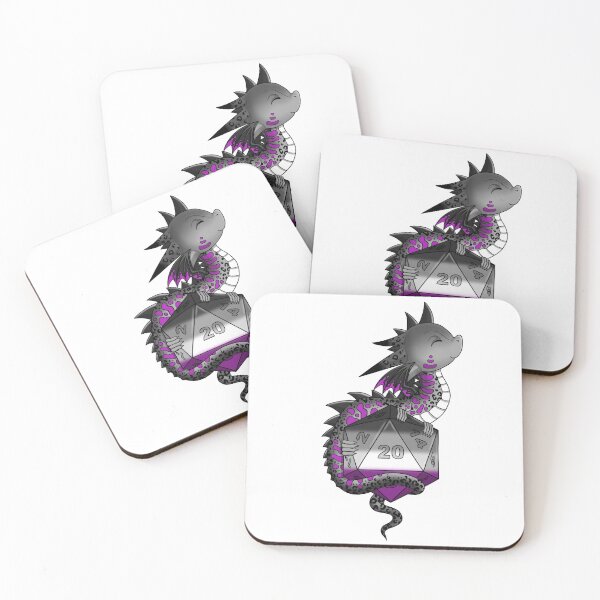 Item preview, Ace Pride Flag Dragon with D20 designed and sold by MickysArt.