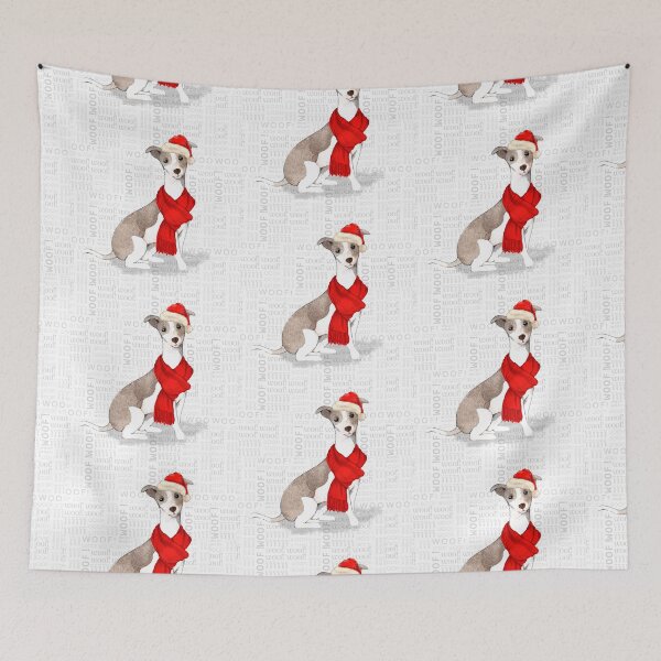 Item preview, Italian Greyhound Christmas Dog designed and sold by SalonOfArt.