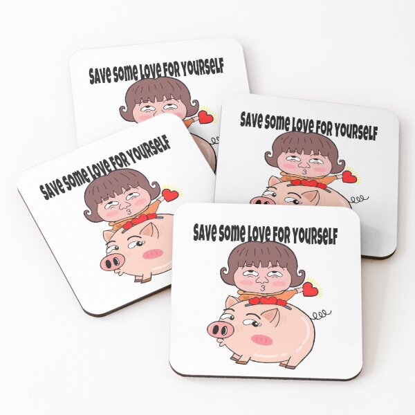 Item preview, "Save some love for yourself" Girl saving love in piggy bank. designed and sold by Ms-Wgaf.