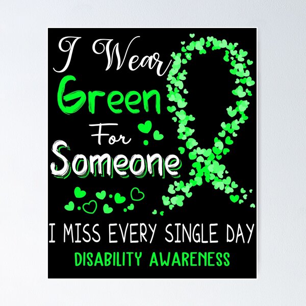 Item preview, I Wear Green Disability Awareness designed and sold by GennieShop.