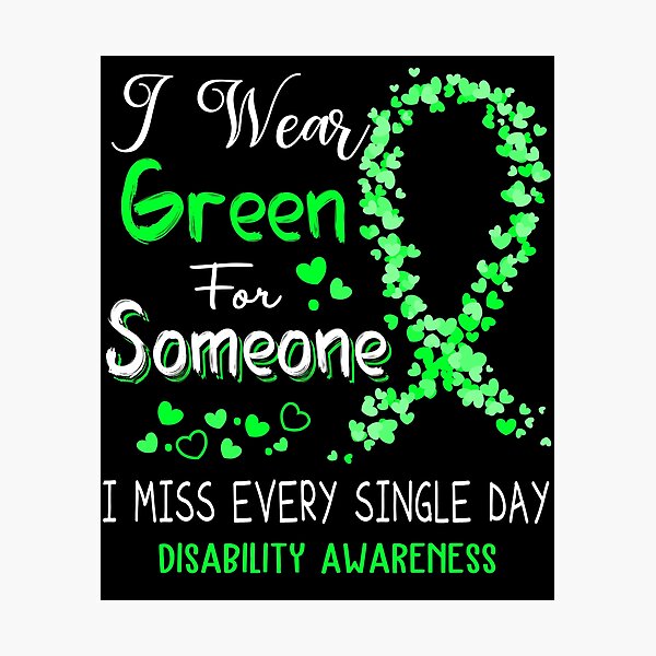 Item preview, I Wear Green Disability Awareness designed and sold by GennieShop.
