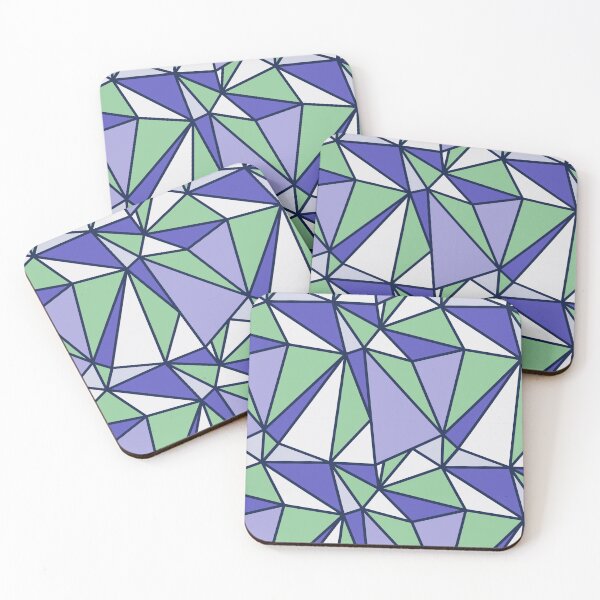 Item preview, Funky abstract design-purple white green triangles designed and sold by ANikCreations.