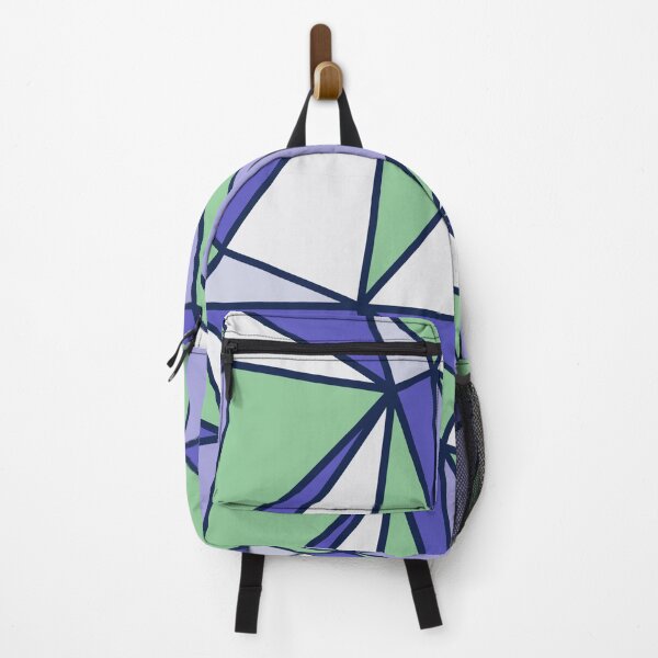 Item preview, Funky abstract design-purple white green triangles designed and sold by ANikCreations.