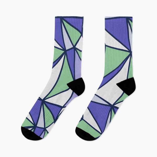 Item preview, Funky abstract design-purple white green triangles designed and sold by ANikCreations.