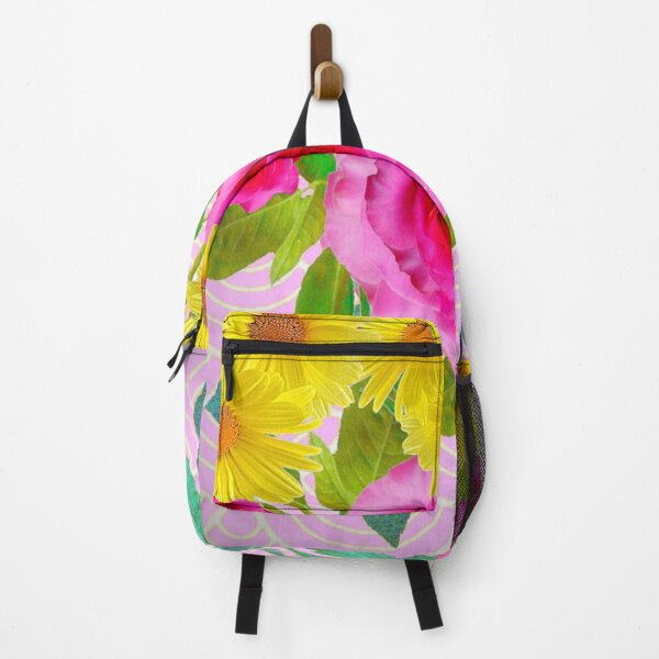 Item preview,  YELLOW DAISIES PINK ROSES ABSTRACT PATTERNS ART designed and sold by sharlesart.