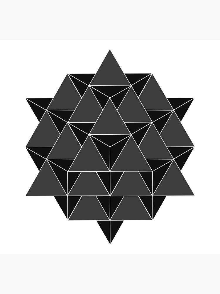 Sacred Geometry 64 Tetrahedron Grid Black