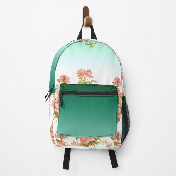 Item preview, Emerald Green and White Ombre with Pink Roses designed and sold by Greenbaby.